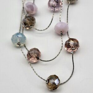 Ali-Khan New York Multi Color AB Crystal Chain Necklace